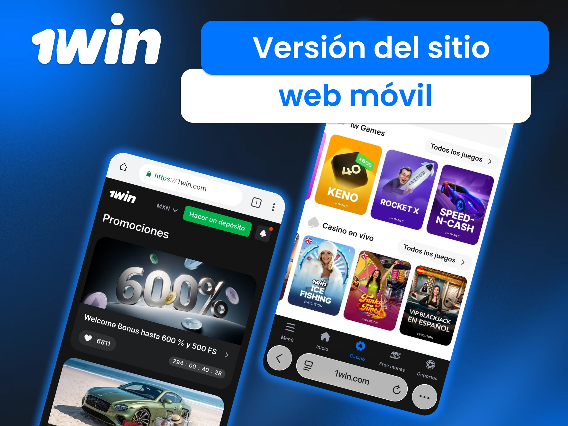 Utiliza el sitio móvil de 1win y disfruta de acceso rápido a tu cuenta con todas las funciones disponibles.
