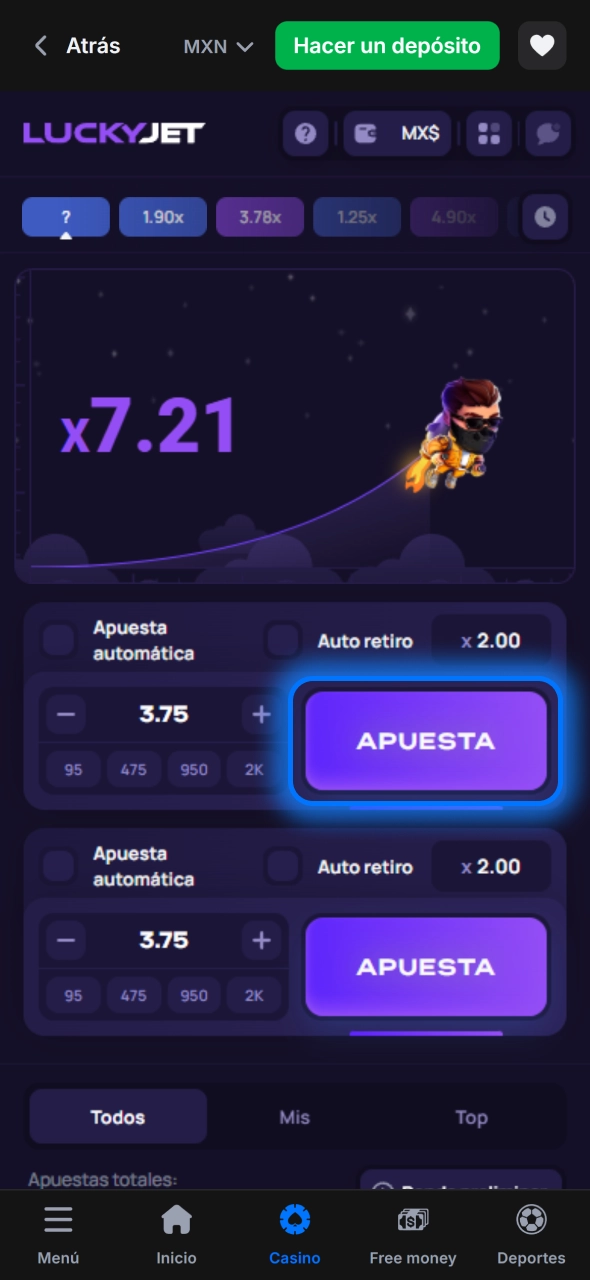 Ajusta el monto en 1win y confirma tu apuesta para comenzar a jugar sin complicaciones.