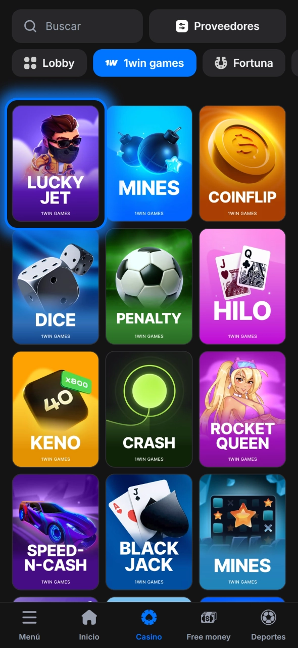 Explora el catálogo de 1win casino y elige tu juego favorito para empezar a jugar con una gran variedad de opciones.