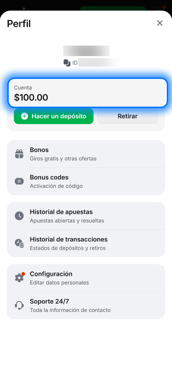 Verifica la acreditación en 1win y empieza a jugar con el saldo disponible en tu cuenta.