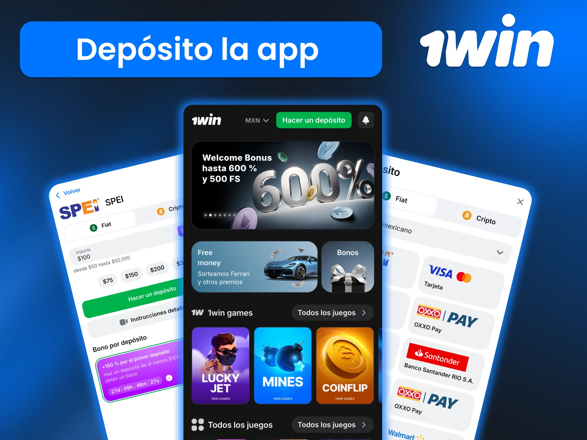 Añade saldo en 1win desde la app y comienza a apostar con transacciones rápidas y seguras.