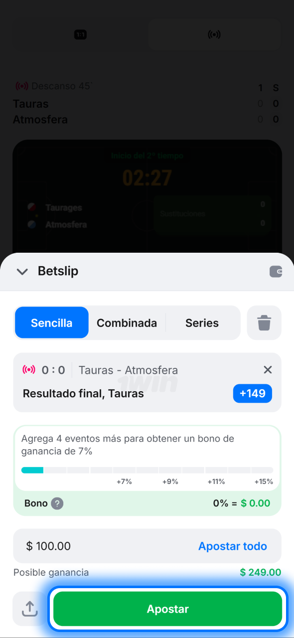 Fija tu pronóstico en 1win y confirma tu apuesta fácilmente para seguir el partido con emoción en tiempo real.