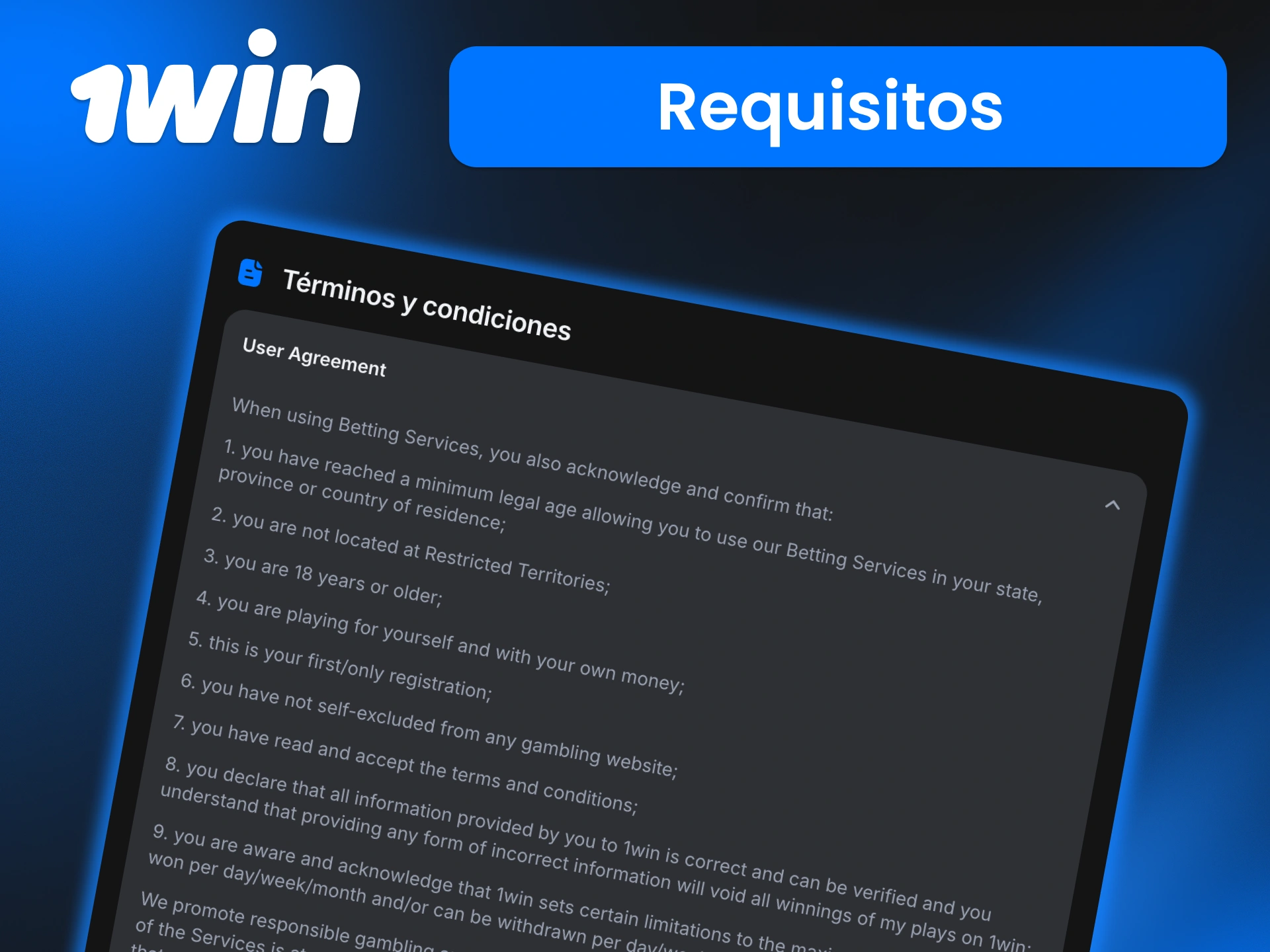 Conoce los requisitos para registrarte en 1win y crea tu cuenta fácilmente para acceder a bonos y juegos en la plataforma.