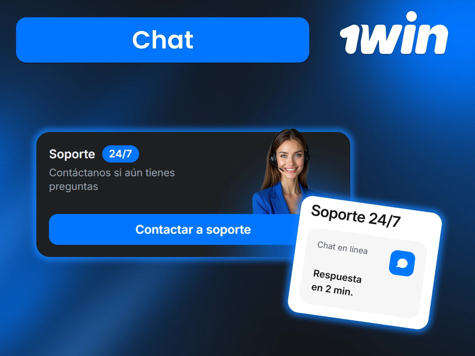 Usa el chat en vivo de 1win y recibe ayuda inmediata para resolver dudas sobre tu cuenta o pagos.